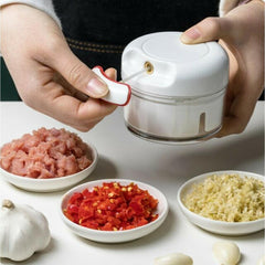 Mini Speedy Chopper – Manual Hand Pull Garlic, Vegetable & Meat Cutter