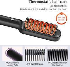 2-in-1 Hair Straightening & Curling Comb – Salon-Quality Styling at Home