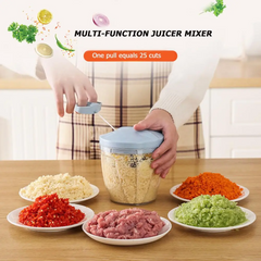 Multifunctional Meat Grinder & Vegetable Cutter – Easy Hand-Pulled Operation