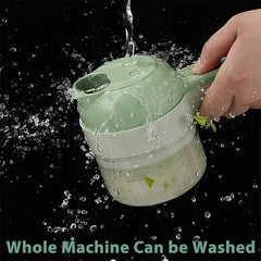 4-in-1 Electric Vegetable Cutter – Slice, Chop, Grind & Peel Easily