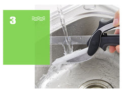 2-in-1 Clever Cutter Kitchen Scissors – Quick & Easy Vegetable Prep