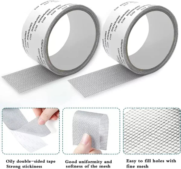 Mesh Roll Tape Window Screen Repair Patch | Keep Mosquitoes Out With Our Anti-insect, Self-adhesive Mesh Patch Tape – 3 Meter